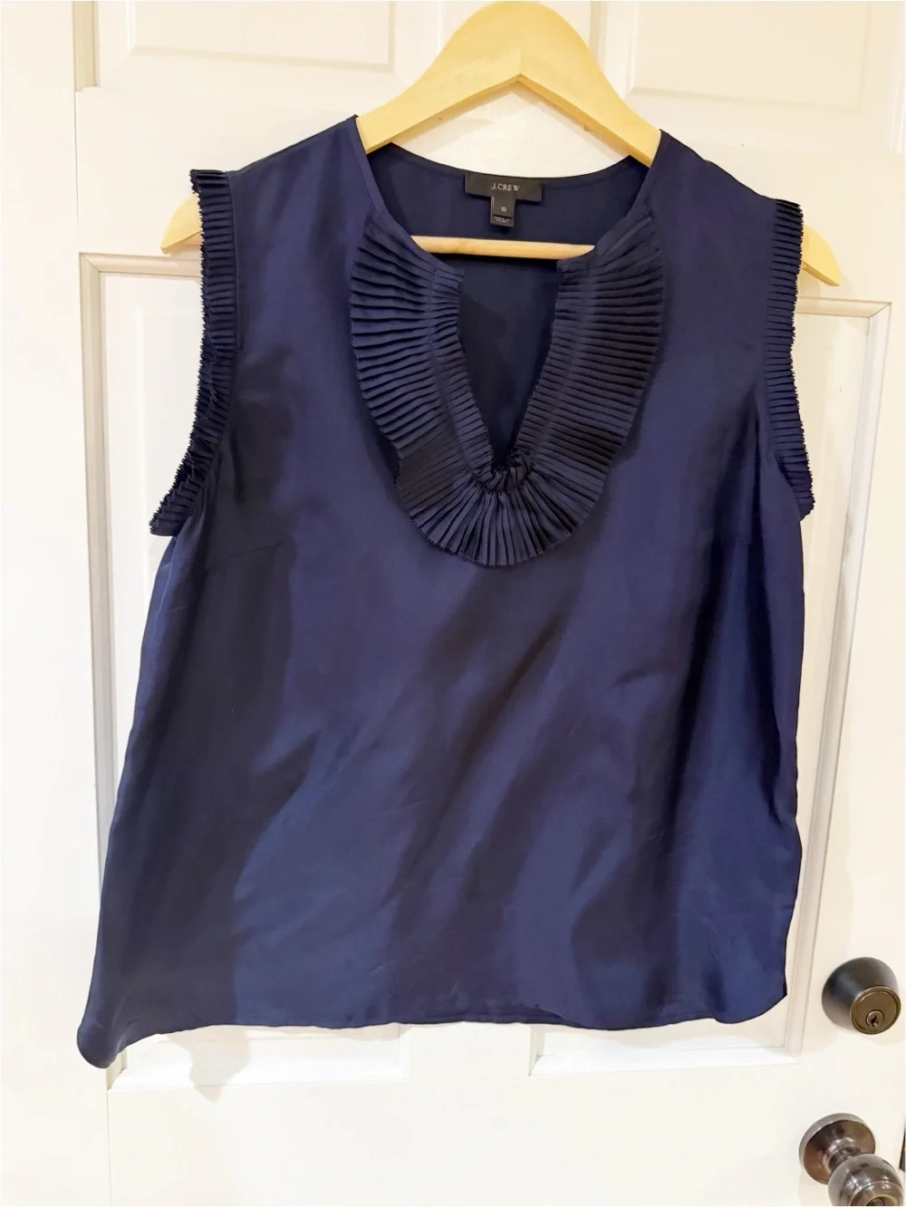 JCrew Silk  Margot Ruffle Blouse size 10